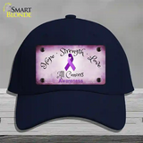 All Cancer Awareness Novelty License Plate Hat Cotton / Navy