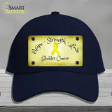 Bladder Cancer Ribbon Novelty License Plate Hat Cotton / Navy