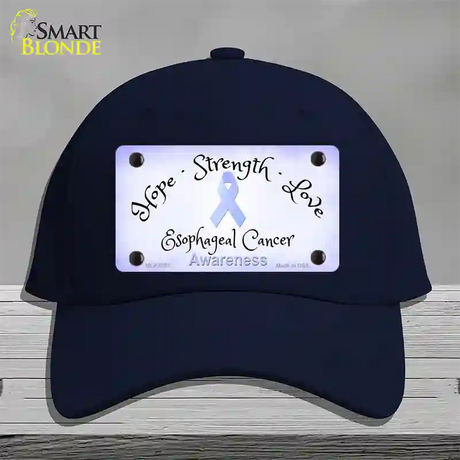 Esophageal Cancer Ribbon Novelty License Plate Hat Cotton / Navy