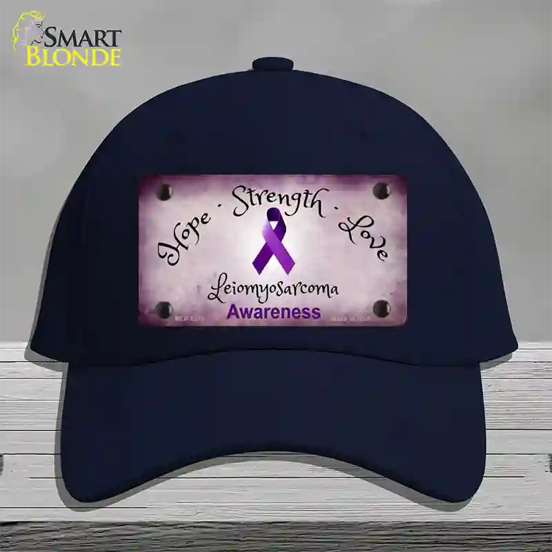 Leiomyosarcoma Cancer Ribbon Novelty License Plate Hat Cotton / Navy