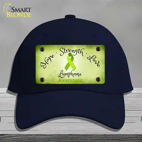 Lymphoma Cancer Ribbon Novelty License Plate Hat Cotton / Navy