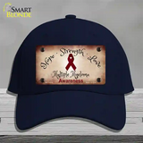 Multiple Myeloma Cancer Ribbon Novelty License Plate Hat Cotton / Navy