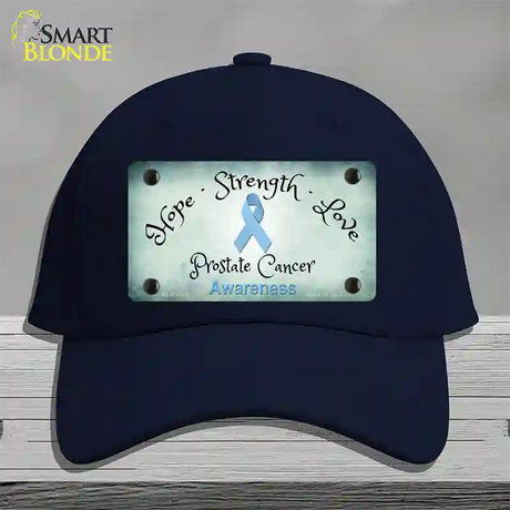 Prostate Ribbon Novelty License Plate Hat Cotton / Navy