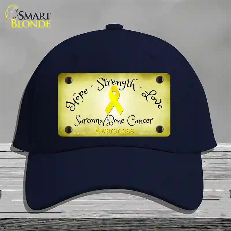 Sarcoma Bone Ribbon Novelty License Plate Hat Cotton / Navy