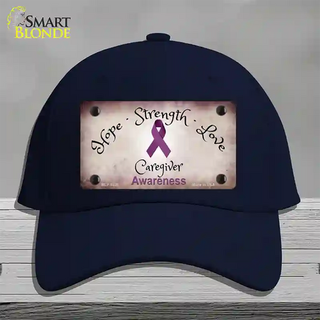 Honors Caregivers Ribbon Novelty License Plate Hat Cotton / Navy