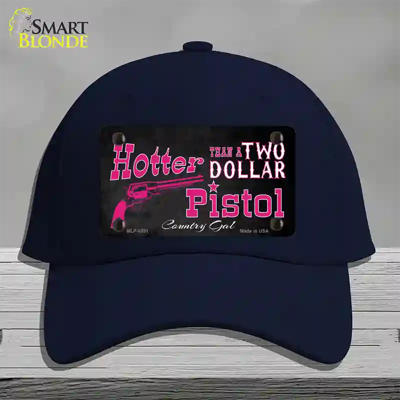 Two Dollar Pistol Novelty License Plate Hat Cotton / Navy