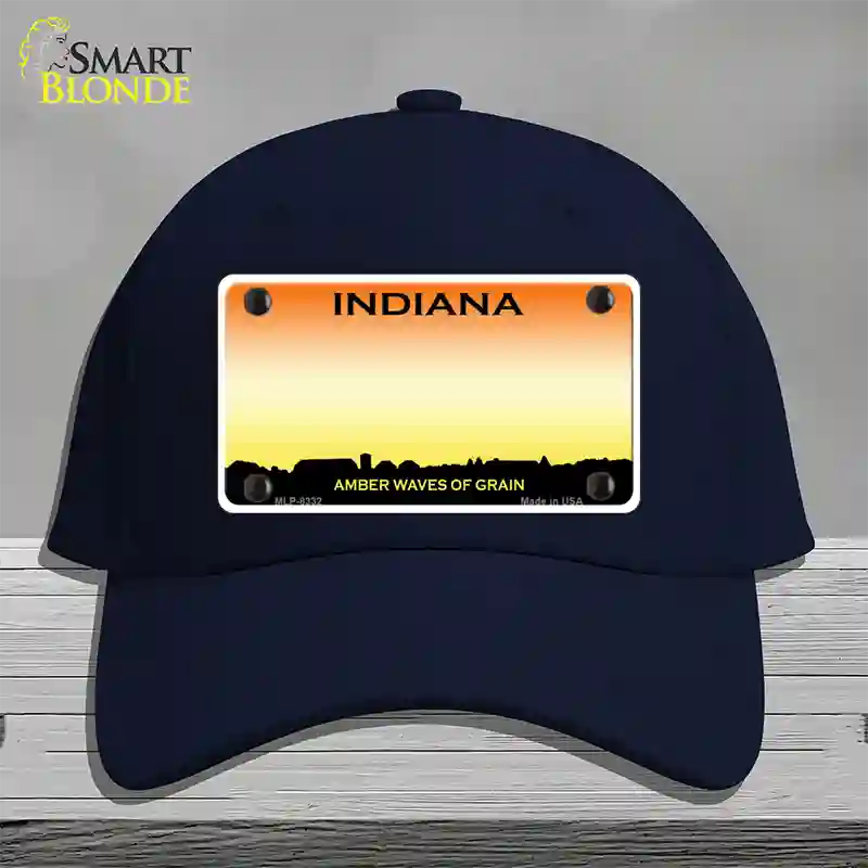 Indiana Amber Blank Novelty License Plate Hat Cotton / Navy