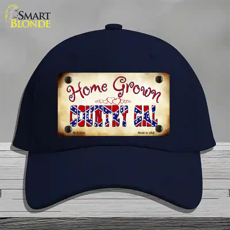 Home Grown Country Gal Novelty License Plate Hat Cotton / Navy