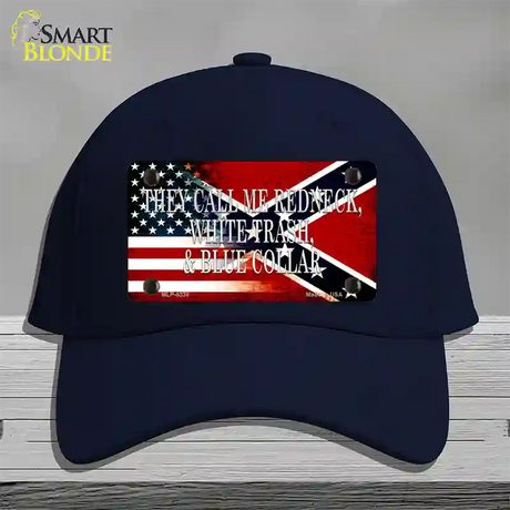 They Call Me Redneck Novelty License Plate Hat Cotton / Navy