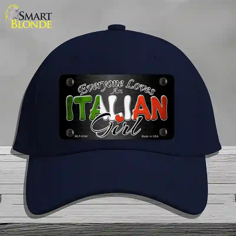 Everyone Loves An Italian Girl Novelty License Plate Hat Cotton / Navy