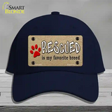 Rescued Is My Favorite Novelty License Plate Hat Cotton / Navy