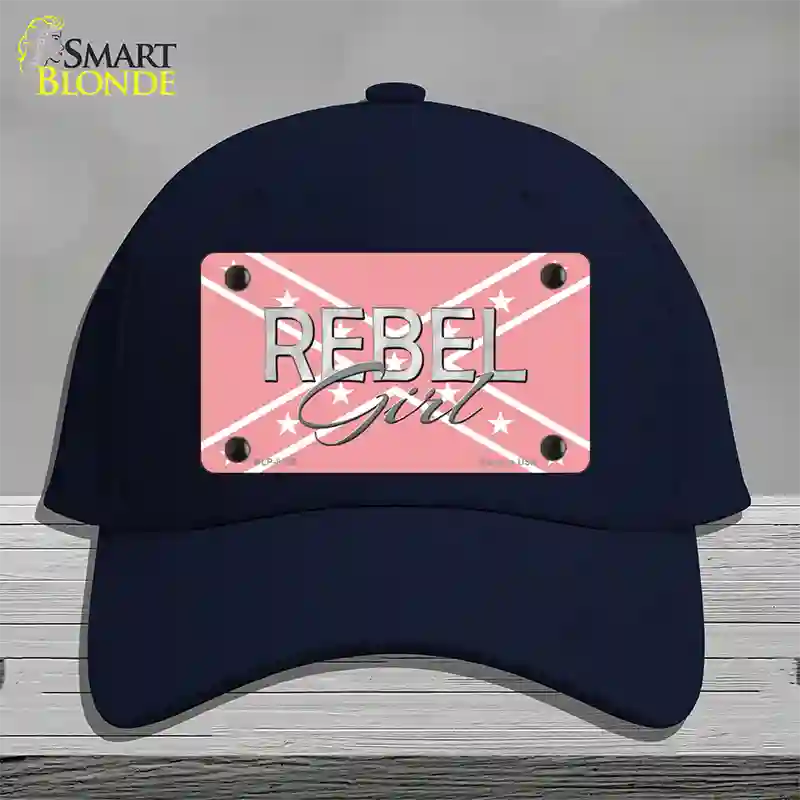 Rebel Girl Pink Novelty License Plate Hat Cotton / Navy