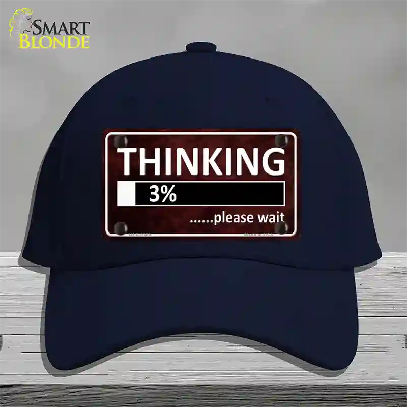 Thinking Please Wait Novelty License Plate Hat Cotton / Navy