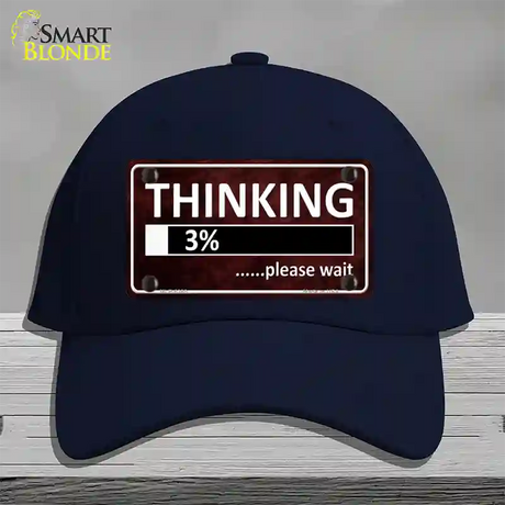 Thinking Please Wait Novelty License Plate Hat Cotton / Navy