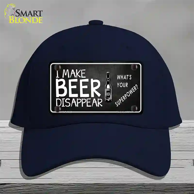 I Make Beer Disappear Novelty License Plate Hat Cotton / Navy