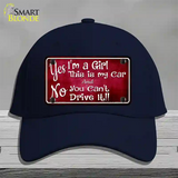 Yes Im A Girl Novelty License Plate Hat Cotton / Navy