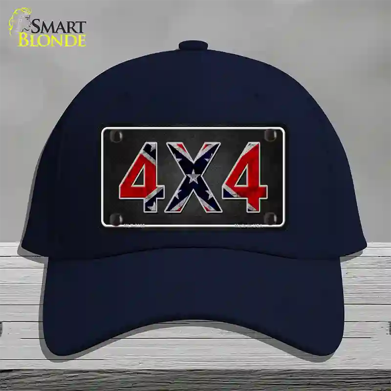 4x4 Confederate Novelty License Plate Hat Cotton / Navy