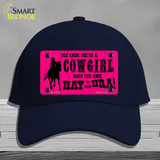 Pink Cowgirl Novelty License Plate Hat Cotton / Navy