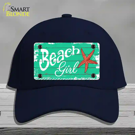 Beach Girl Novelty License Plate Hat Cotton / Navy