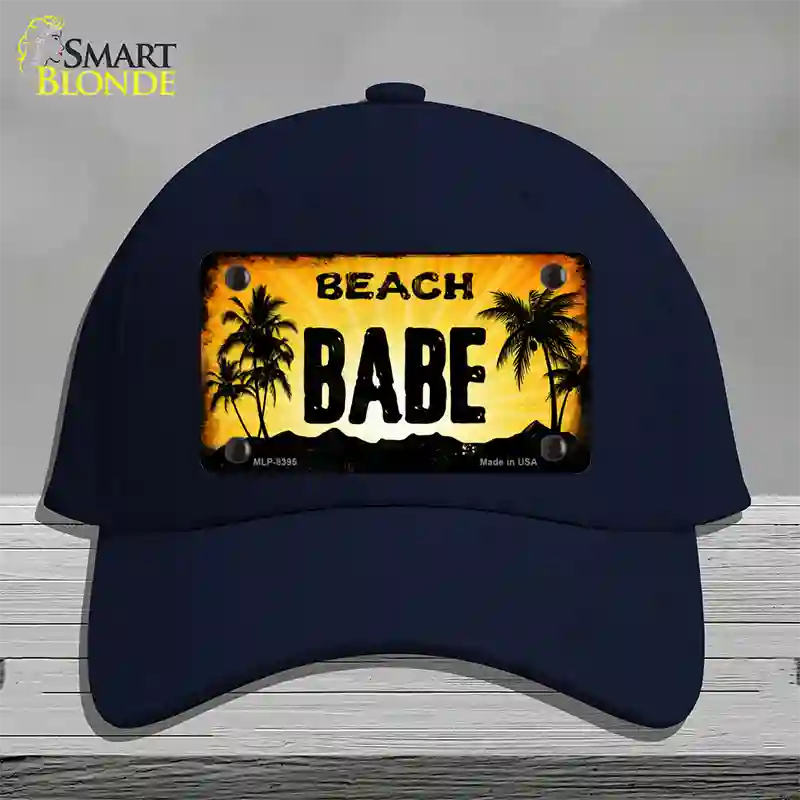 Beach Babe Novelty License Plate Hat Cotton / Navy