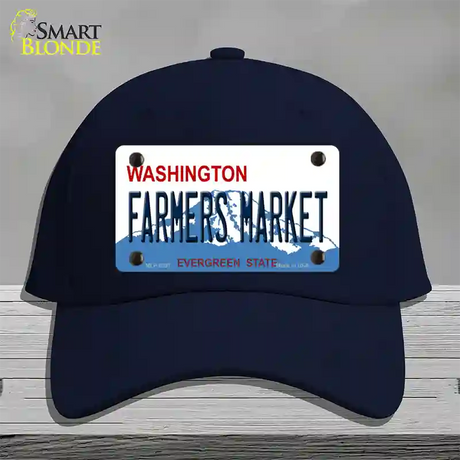 Farmers Market Washington Novelty License Plate Hat Cotton / Navy