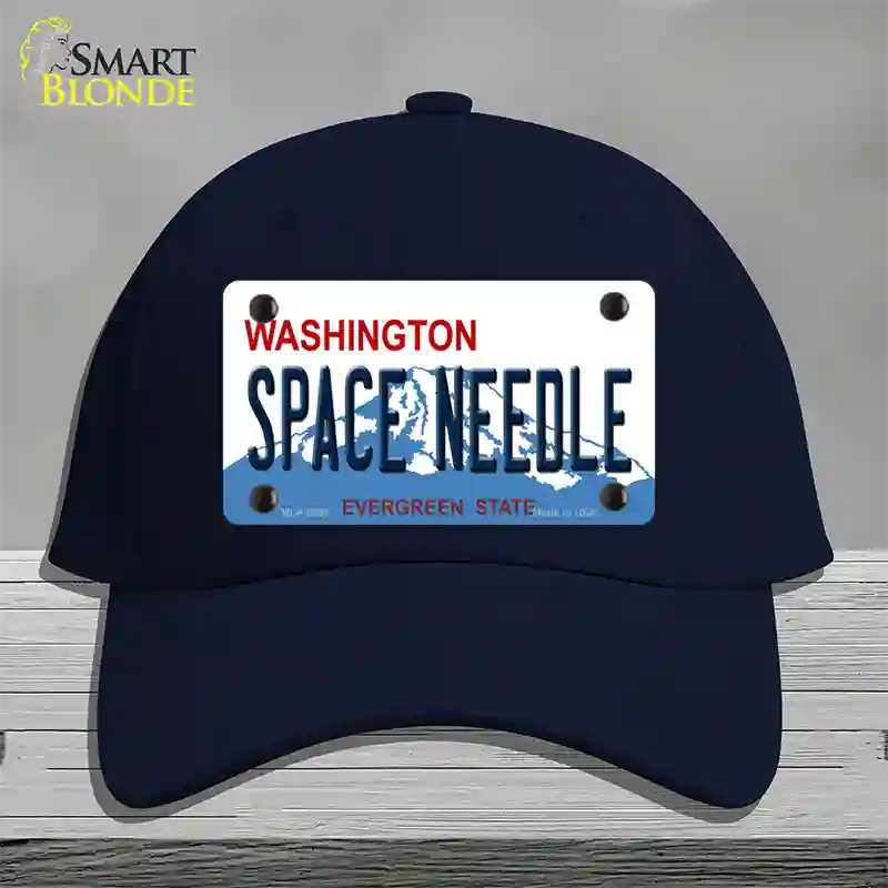 Space Needle Washington Novelty License Plate Hat Cotton / Navy