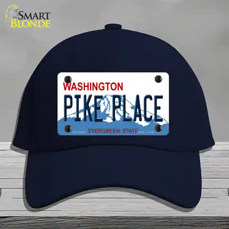 Pike Place Washington Novelty License Plate Hat Cotton / Navy