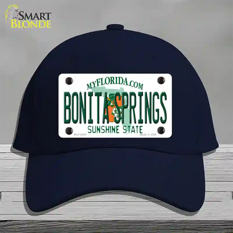 Bonita Springs Florida Novelty License Plate Hat Cotton / Navy