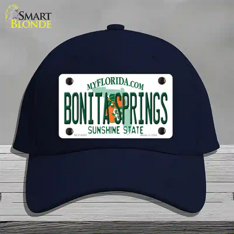 Bonita Springs Florida Novelty License Plate Hat Cotton / Navy