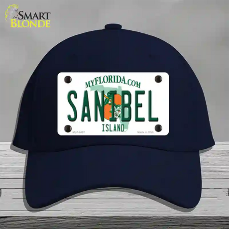 Sanibel Florida Novelty License Plate Hat Cotton / Navy