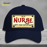 Im A Nurse Tan Novelty License Plate Hat Cotton / Navy