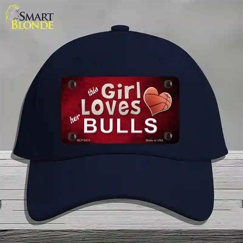 This Girl Loves Her Bulls Novelty License Plate Hat Cotton / Navy