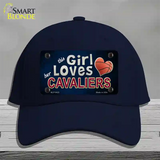 This Girl Loves Her Cavaliers Novelty License Plate Hat Cotton / Navy