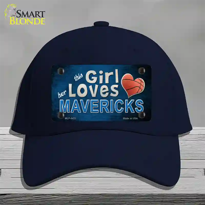 This Girl Loves Her Mavericks Novelty License Plate Hat Cotton / Navy