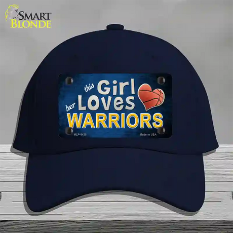 This Girl Loves Her Warriors Novelty License Plate Hat Cotton / Navy