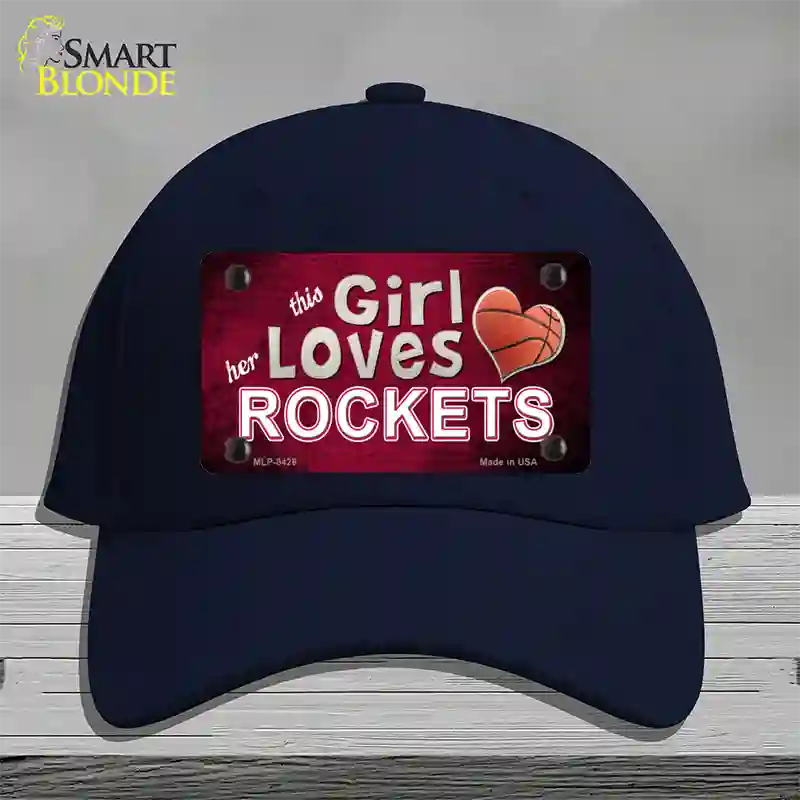 This Girl Loves Her Rockets Novelty License Plate Hat Cotton / Navy