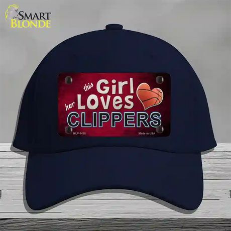 This Girl Loves Her Clippers Novelty License Plate Hat Cotton / Navy