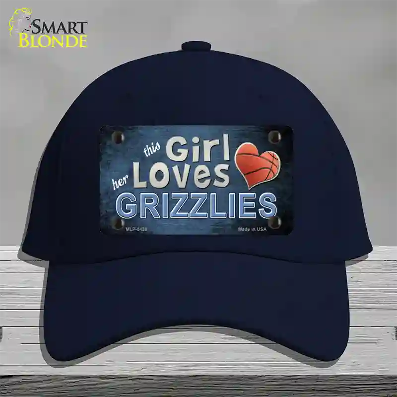 This Girl Loves Her Grizzlies Novelty License Plate Hat Cotton / Navy