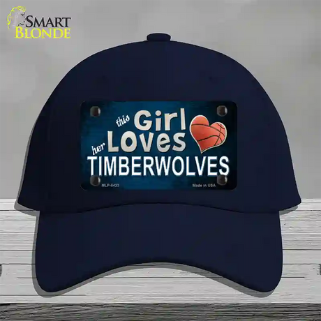 This Girl Loves Her Timberwolves Novelty License Plate Hat Cotton / Navy