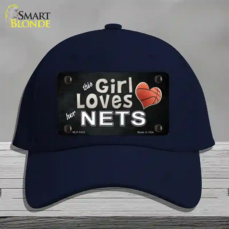 This Girl Loves Her Nets Novelty License Plate Hat Cotton / Navy