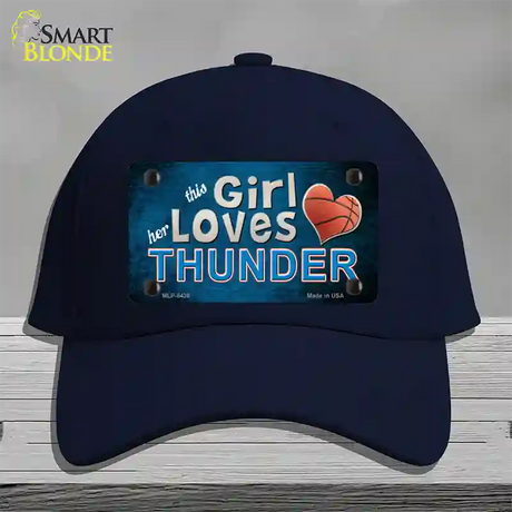 This Girl Loves Her Thunder Novelty License Plate Hat Cotton / Navy