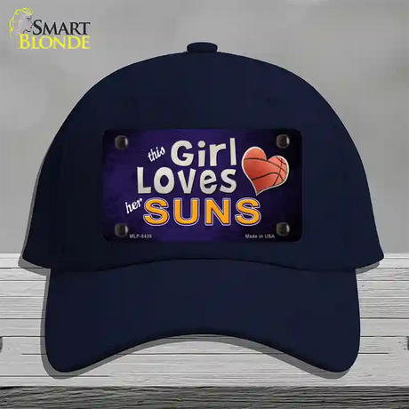 This Girl Loves Her Suns Novelty License Plate Hat Cotton / Navy