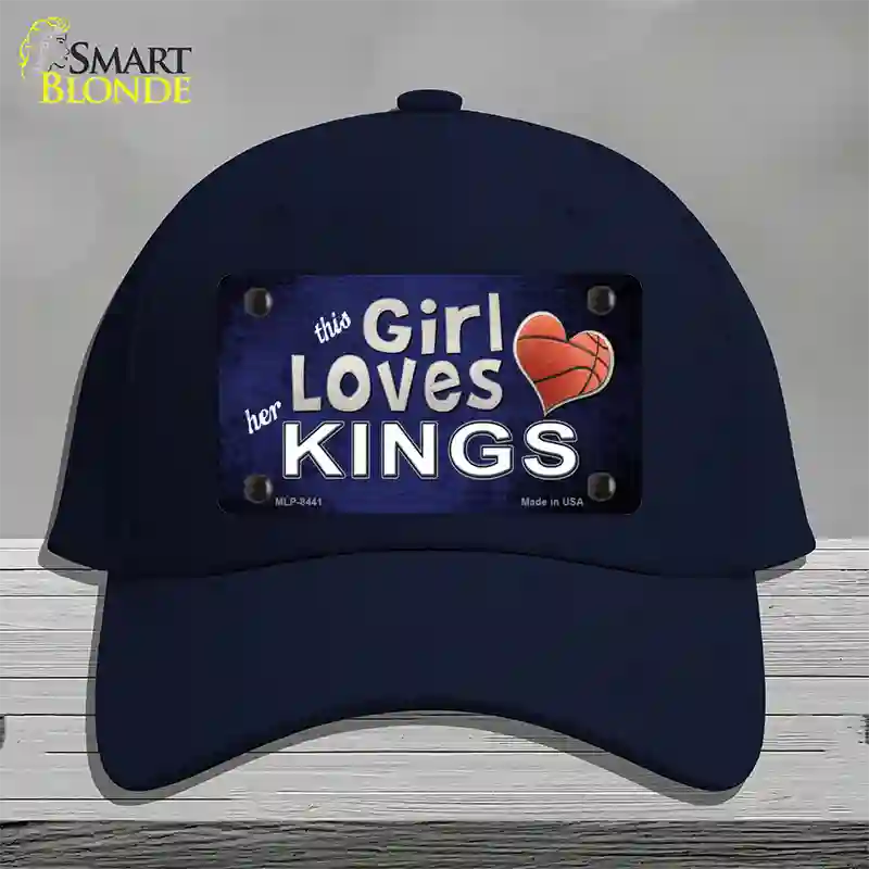 This Girl Loves Her Kings Novelty License Plate Hat Cotton / Navy