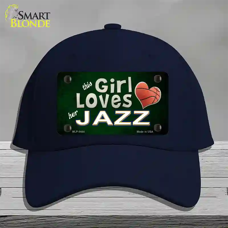 This Girl Loves Her Jazz Novelty License Plate Hat Cotton / Navy