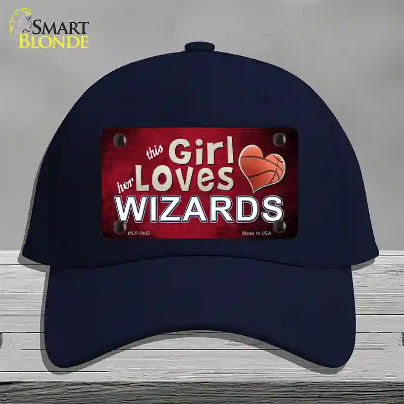 This Girl Loves Her Wizards Novelty License Plate Hat Cotton / Navy