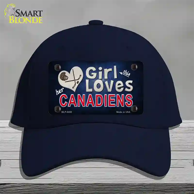 This Girl Loves Her Canadiens Novelty License Plate Hat Cotton / Navy