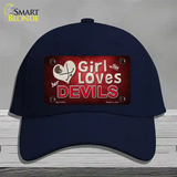 This Girl Loves Her Devils Novelty License Plate Hat Cotton / Navy