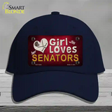 This Girl Loves Her Senators Novelty License Plate Hat Cotton / Navy