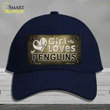 This Girl Loves Her Penguins Novelty License Plate Hat Cotton / Navy