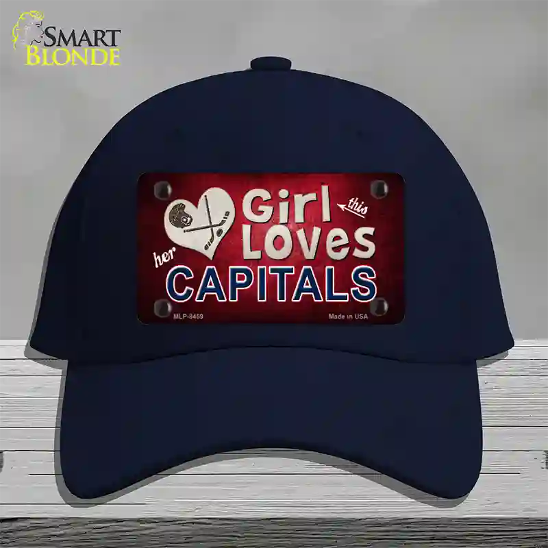 This Girl Loves Her Capitals Novelty License Plate Hat Cotton / Navy